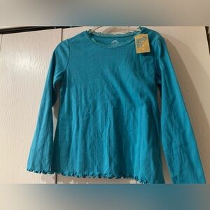 Vibrant Teal Long Sleeve Kids Shirt